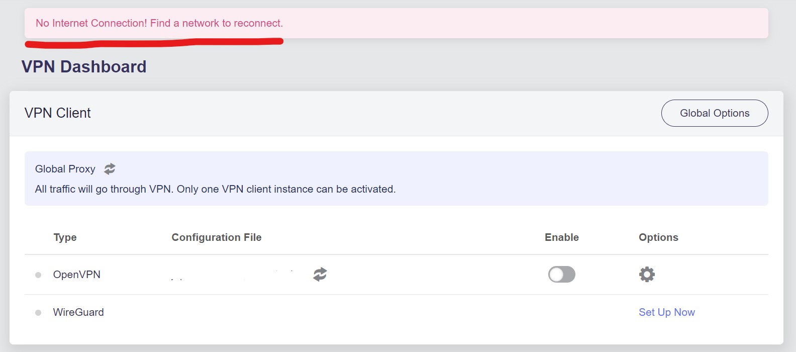 Openvp* 显示无网络
